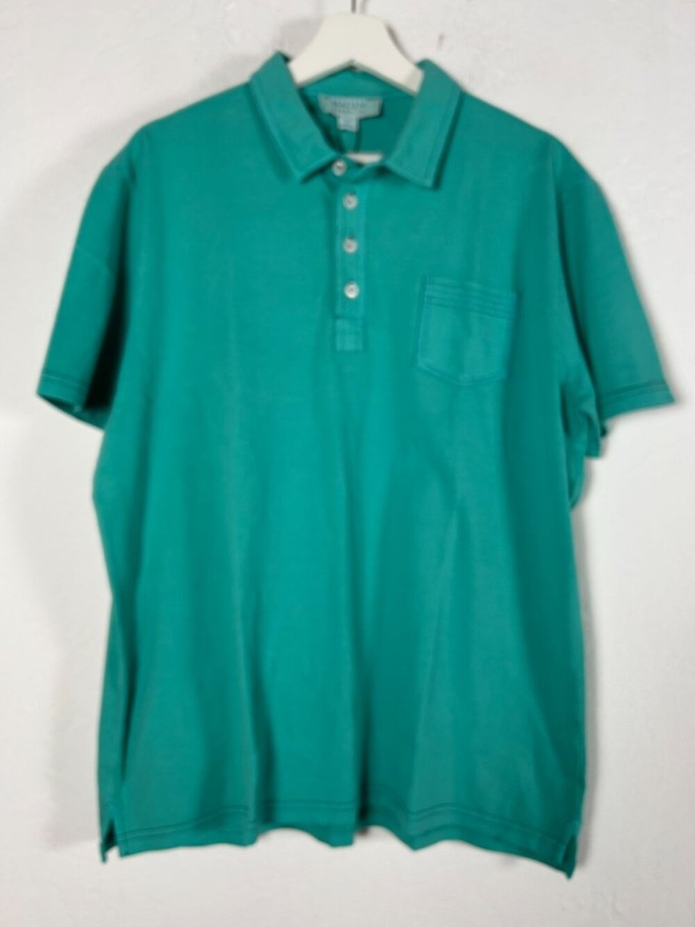 Hagen Carmel Ca Mens Short Sleeve Polo Shirt XL Teal 100% Cotton Casual New